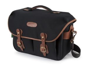 Billingham Hadley One Shoulder Bag Black Canvas / Tan Leather (Olive Lining)