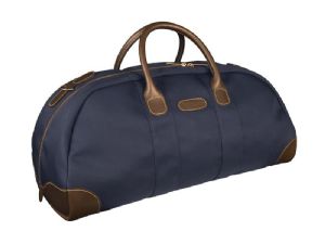 Billingham Weekender Leisure Bag Navy Canvas / Chocolate Leather (Chocolate Lining)