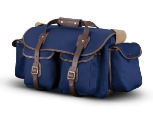 Billingham 550 Camera Bag Navy Canvas / Chocolate Leather (Chocolate Lining)