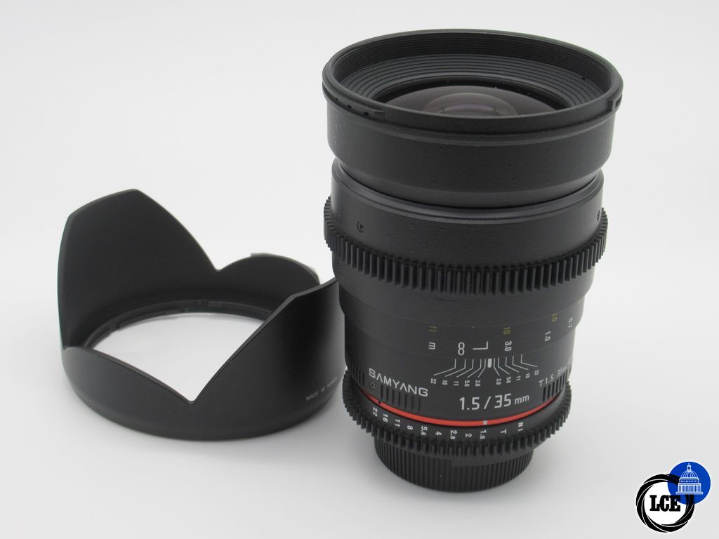 Samyang 35mm T/1.5 AS UMS Nikon MF fit (inc Box & Hood)