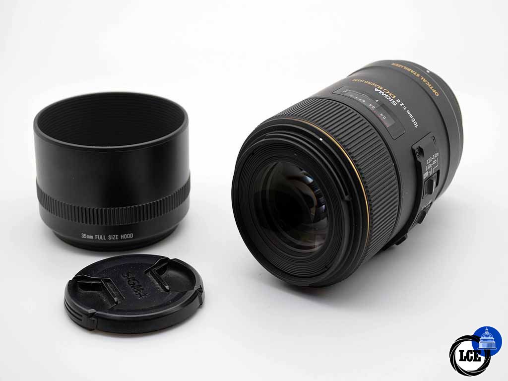 Sigma EX 105mm f/2.8 DG OS HSM Macro Nikon-AF fit (inc Box, Hood & Case)