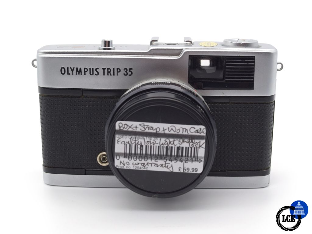 Olympus Trip 35 (inc Box, Olympus Skylight Filter, Wrist Strap & Case (worn))