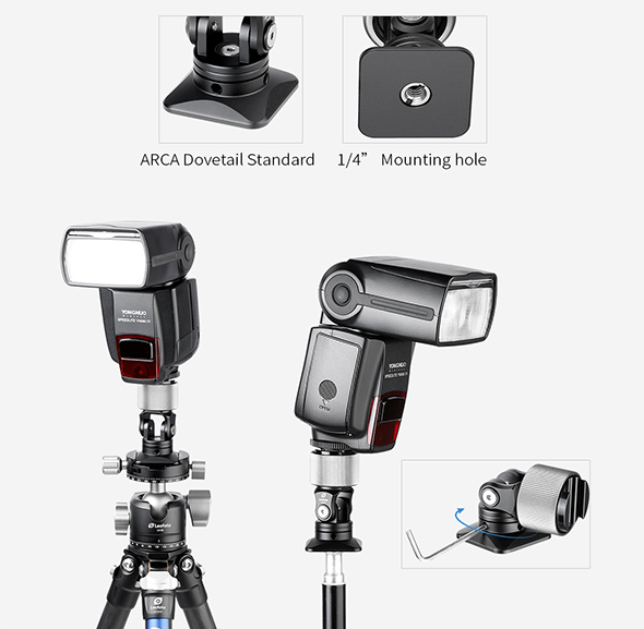 Leofoto FA09 Tripod Flash Adapter with Pan Tilt LCE