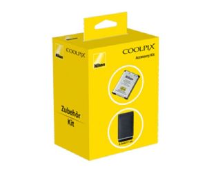 Nikon Accessory Kit for CoolPix A300 etc (Spare Nikon EN-EL19 Battery & Nikon Leather-style Case)