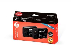 Hahnel HL-E6n Battery TWIN Pack for Canon cameras replaces LP-E6 / E6n/ E6nh