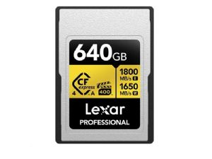 Lexar 640GB Professional (1800MB/Sec) CFexpress Type A 4.0 Gold Series Memory Card