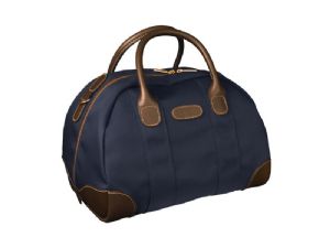 Billingham Overnighter Leisure Bag Navy Canvas / Chocolate Leather (Chocolate Lining)