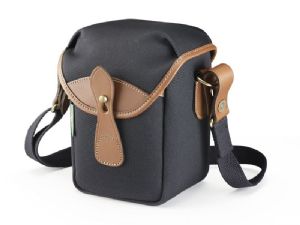 Billingham 72 Shoulder Bag Black Canvas / Tan Leather (Olive Lining)