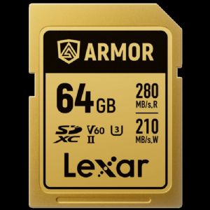 Lexar 64 GB Pro Gold Series ARMOR 280MB/s UHS-II V60 SDXC Memory Card Lexar 64 GB Pro Gold Series ARMOR 280MB/s UHS-II V60 SDXC Memory Card