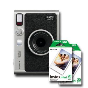 Fujifilm Instax Mini EVO Instant Camera USB C version & 2 Packs Instax Mini Film (40 Shots Total)