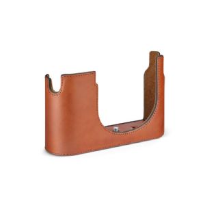 Leica Q3 Half Leather Case - Cognac