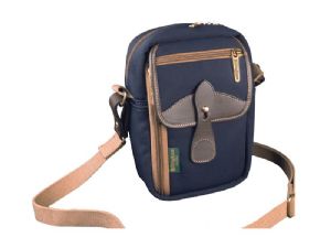 Billingham Airline Stowaway Navy Canvas / Chocolate Leather (Chocolate Lining)