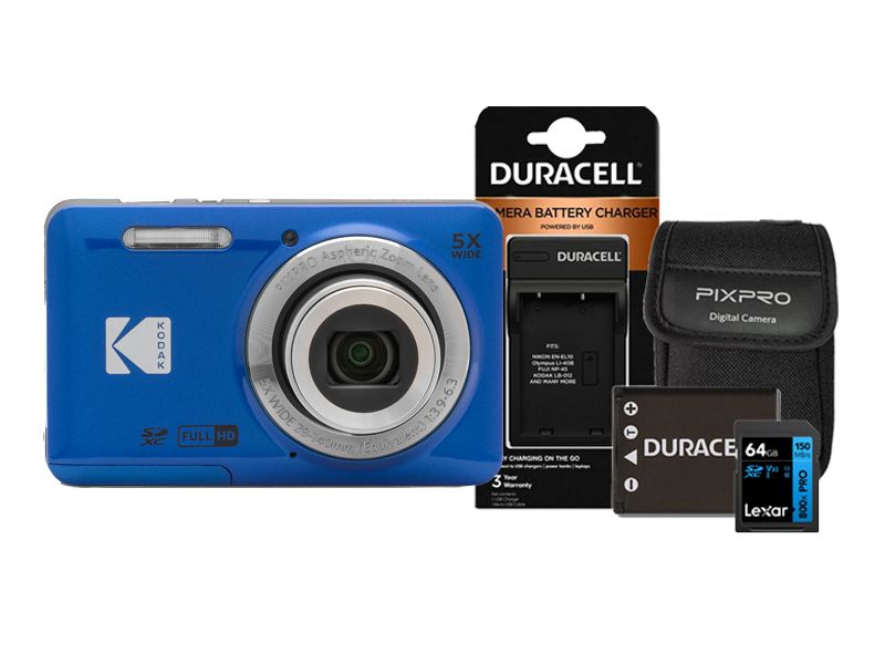 Kodak PIXPRO FZ55 | Digital Camera - Blue - All In One Bundle
