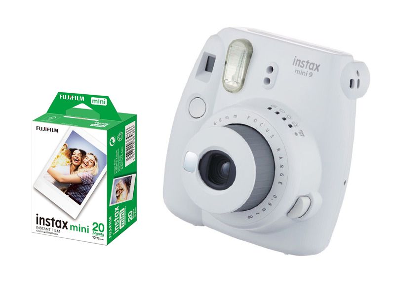 Fujifilm Instax Mini 9 Smokey White with Instax Mini Film Twin