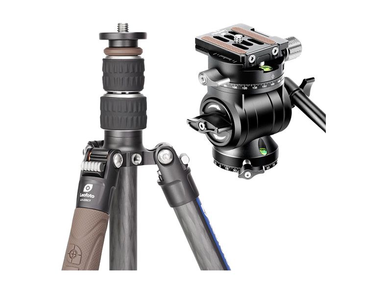 Leofoto Urban LX-225CT Carbon Fibre Tripod - XB-32Q + BV-1R Mini Fluid Video Head - Spotting Scope / Photo Video Bundle