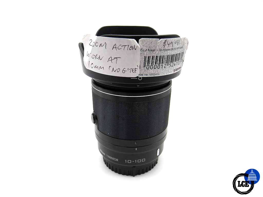 Nikon 1 10-100mm f/4-5.6 VR Black (worn/glitchy lens zoom retract mechanism, no warranty)