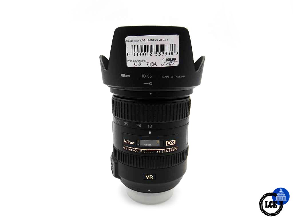 Nikon AF-S 18-200mm f/3.5-5.6 VR II G ED (inc Hood)