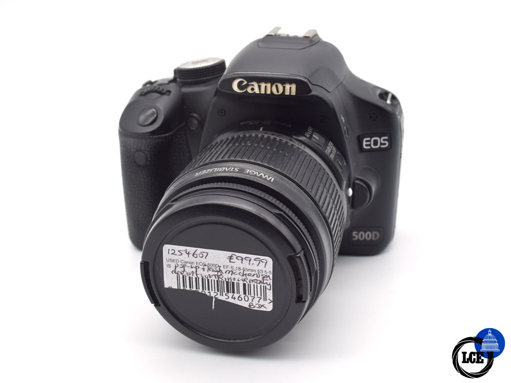 Canon EOS 500D + EF-S 18-55mm f/3.5-5.6 (Faulty Flash - No Warranty)