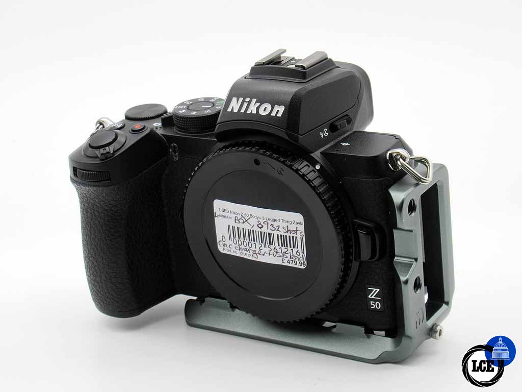 Nikon Z 50 Body+ 3 Legged Thing Zayla L-Bracket Boxed, 8932 actuations