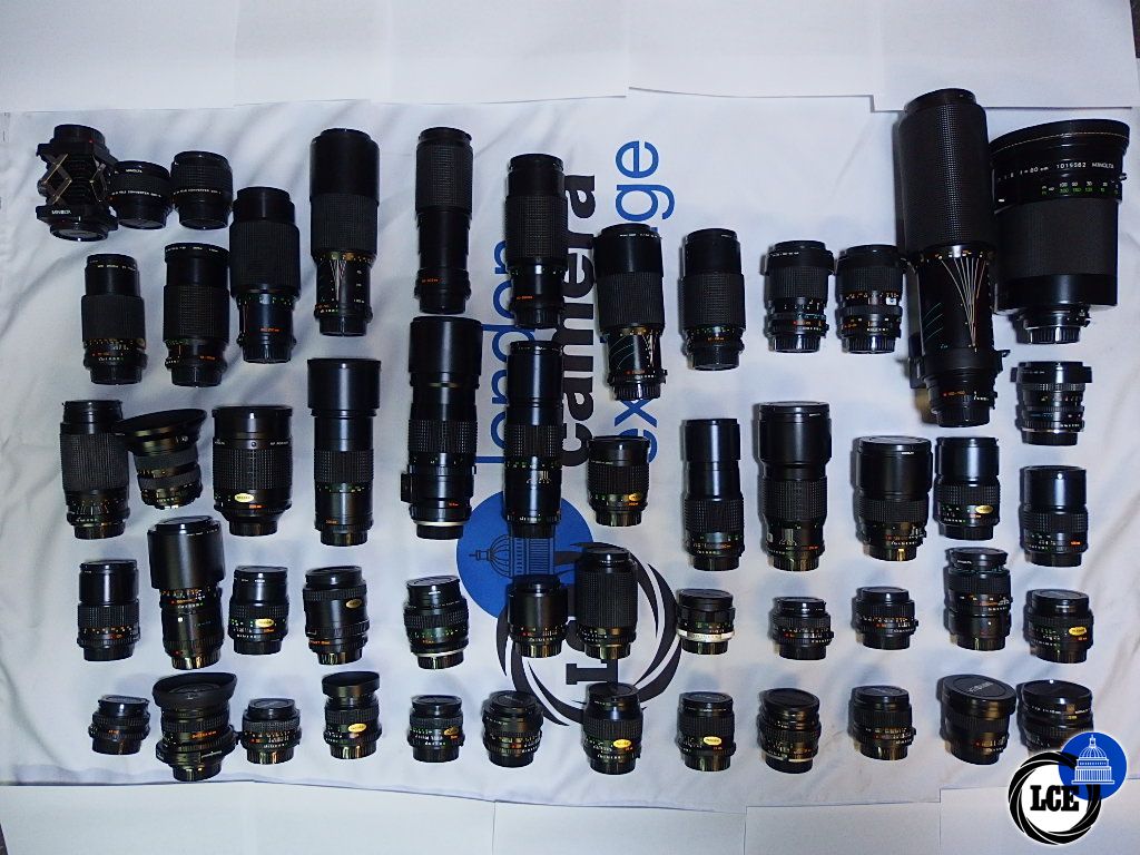 Minolta MD Lens collection 50 different lenses.