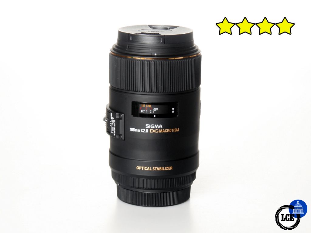 Sigma 105mm F2.8 EX DG MACRO OS HSM - Canon EF Fit (with both Hoods)