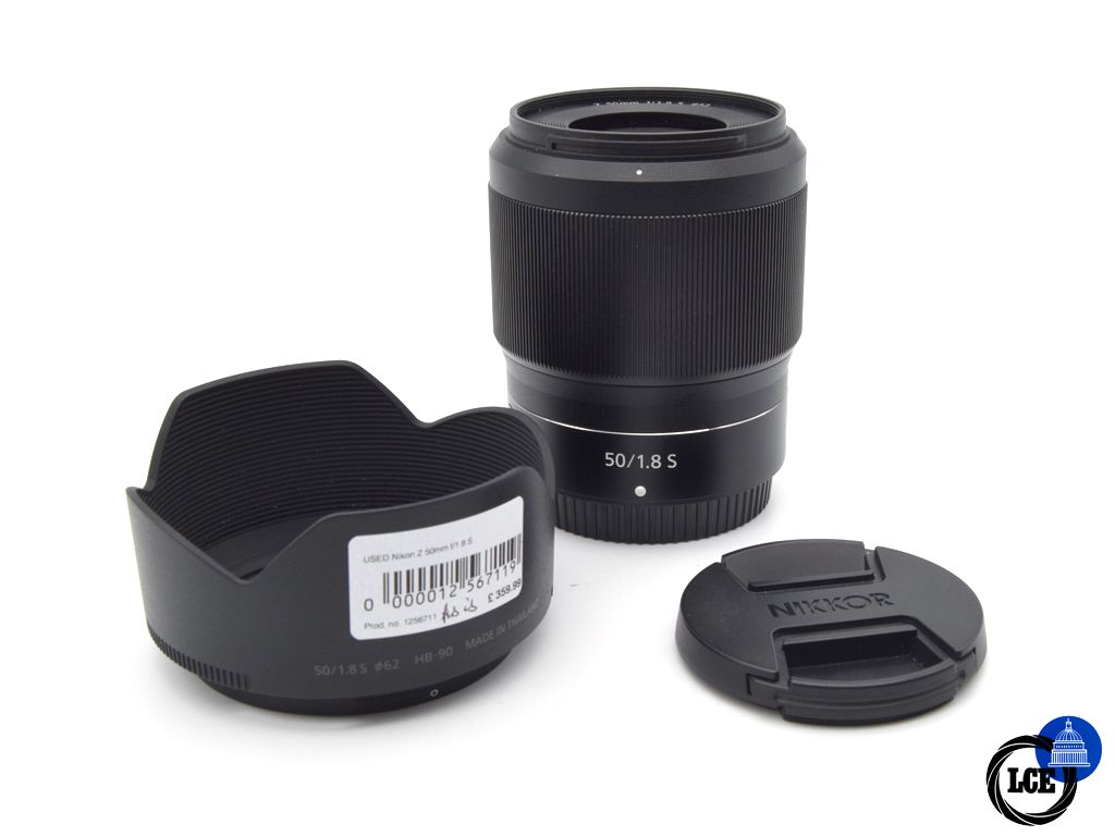 Nikon Z 50mm f/1.8 S (Includes Nikon HB-90 Hood, Nikon LF-N1 Rear Lens Cap & Nikon LC62B Lens Cap)