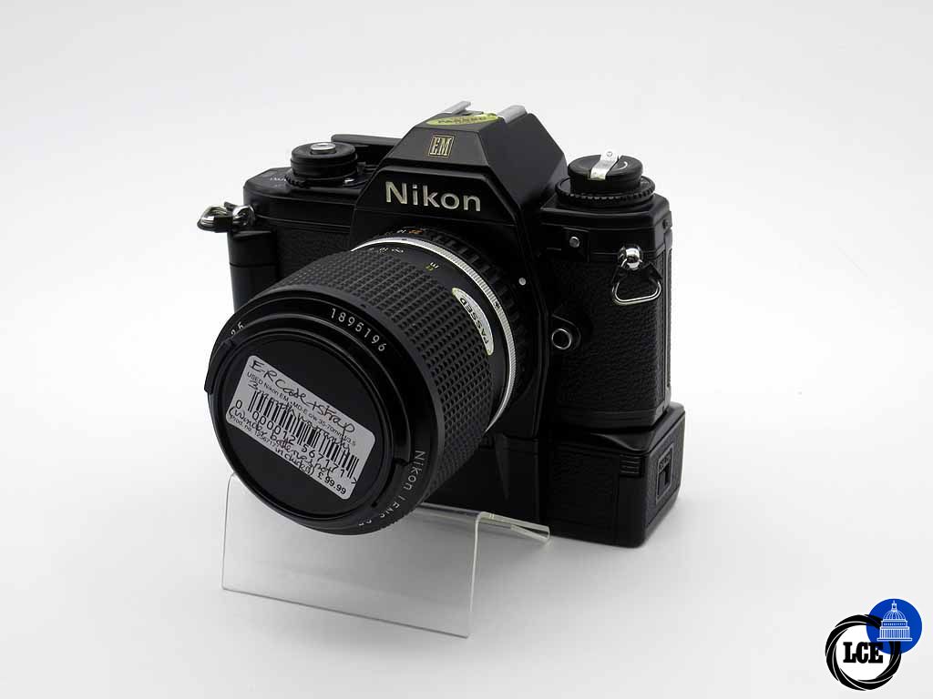 Nikon EM 35mm camera with 35-72mm series E Lens