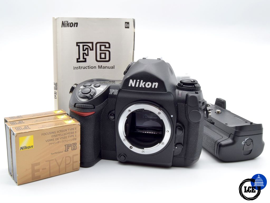 Nikon F6 Body + MB-40 Grip + Spare Focusing Screens