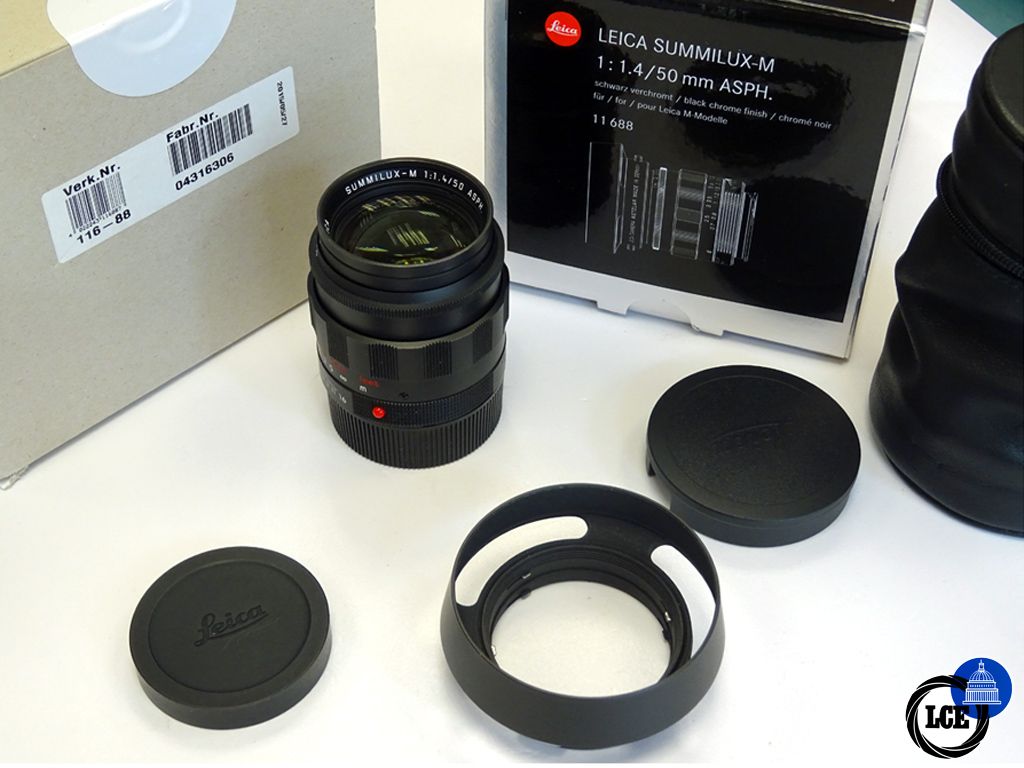 Leica 50mm f1.4 ASPH Summilux-M Black-Chrome 11 688