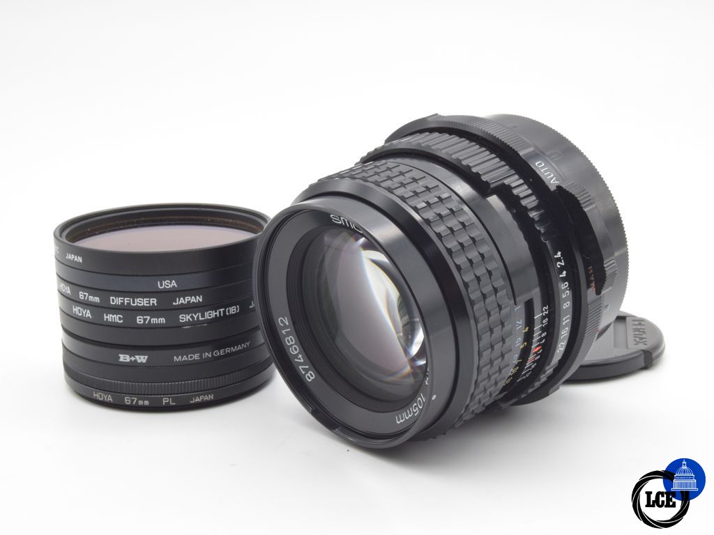 Pentax 67 105mm f/2.4 SMC + 8 Assorted Filters