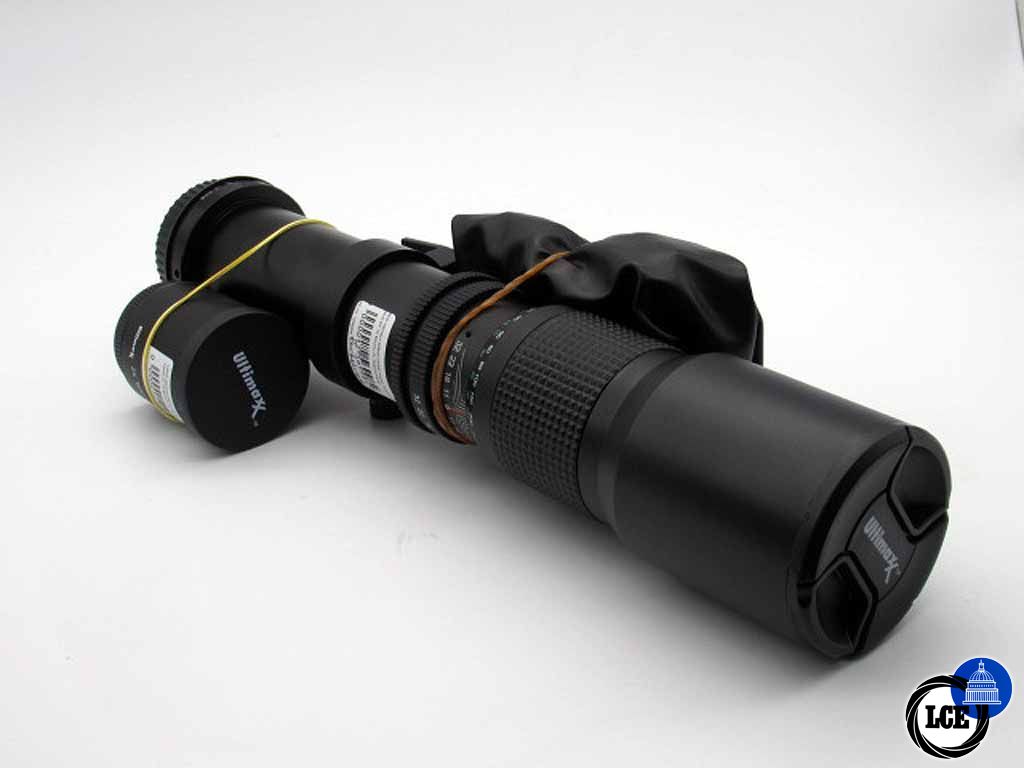 Miscellaneous Ultimaxx 500mm f/8 MF Preset TelePhoto+ Canon EF T2 Mount+ 2x TeleConverter