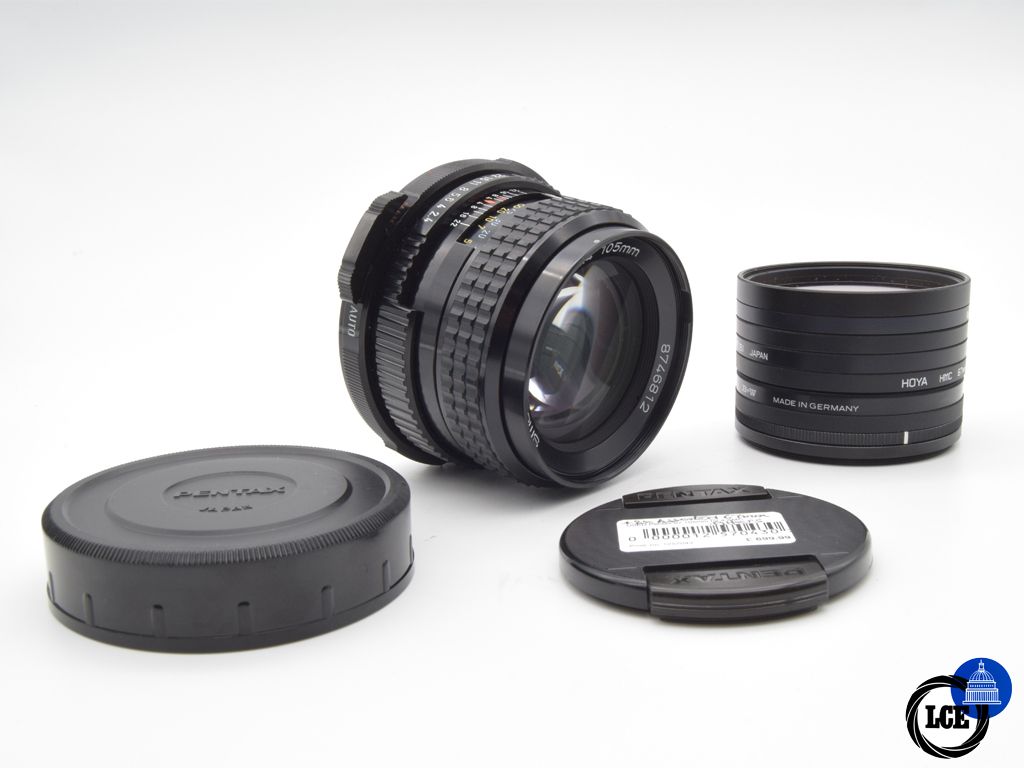 Pentax 67 105mm f/2.4 SMC + 8 assorted 67mm filters 