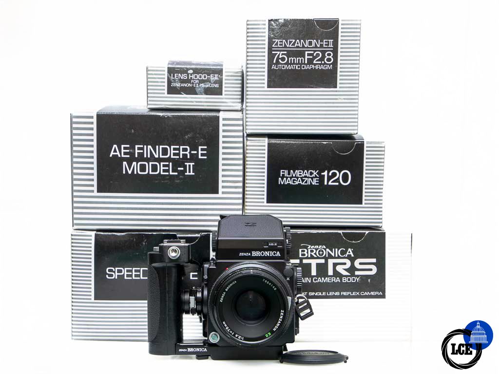Bronica ETRS with Grip/AE Finder + 75mm f/2.8 + Accessories