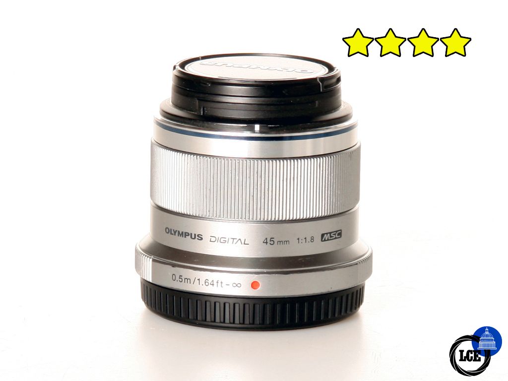 Olympus 45mm f 1.8 MSC Silver (with JJC Hood) - Micro 4/3rds Fit