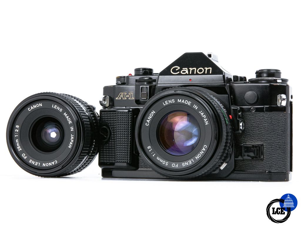 Canon A-1 + 28mm f2.8 + 50mm f1.8 **Just Serviced**