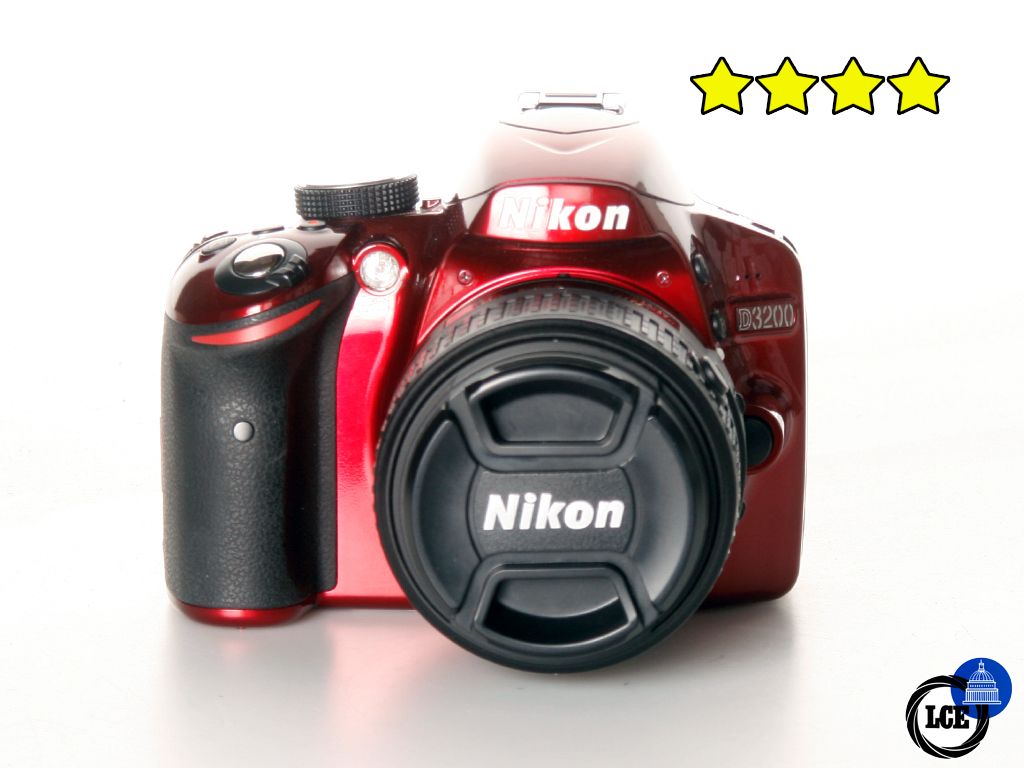 Nikon D3200 RED +18-55mm G II VR AF-S (BOXED) Low Shutter Count 1,490 Nikon D3200 RED +18-55mm G II VR AF-S (BOXED) Low Shutter Count 1,490