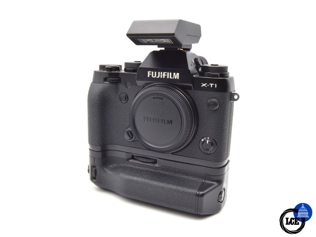 FujiFilm X-T1 Body + VG-T1 Grip + EF-X8 Mini Flash unit. 