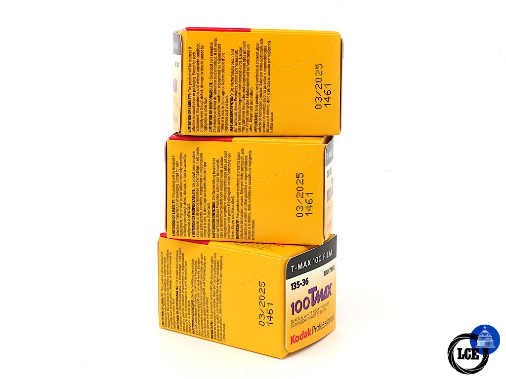 Kodak T-Max 100 135/36 x3 Rolls - New Expired