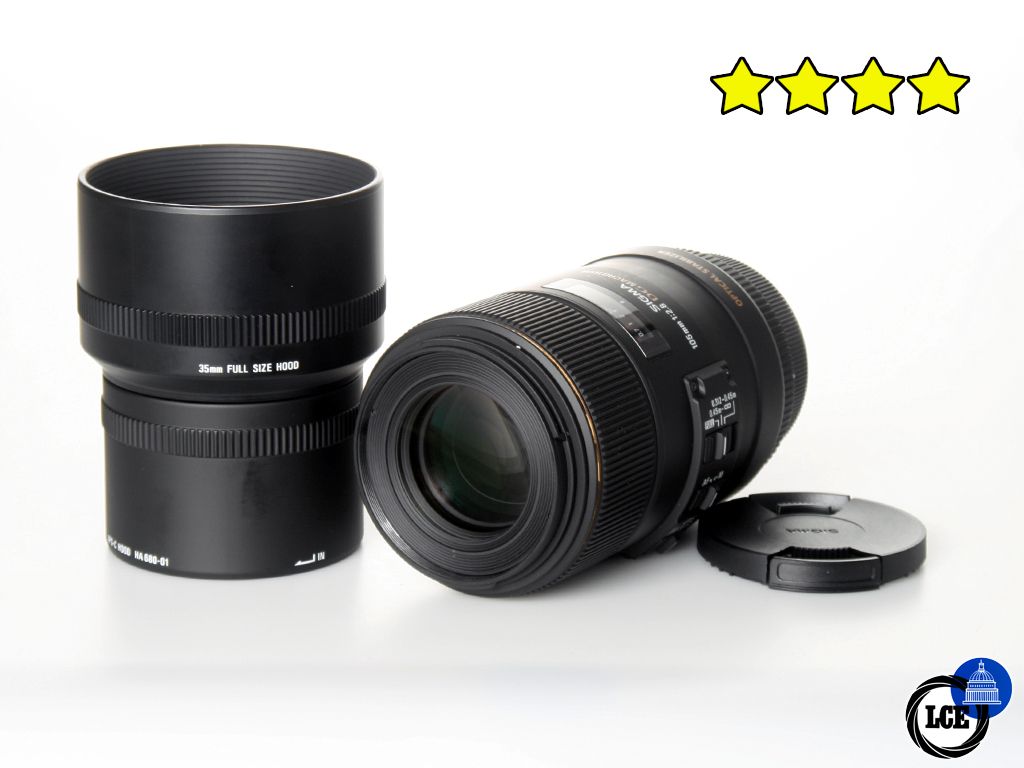 Sigma 105mm F2.8 EX DG MACRO OS HSM - Canon EF Fit (with both Hoods)