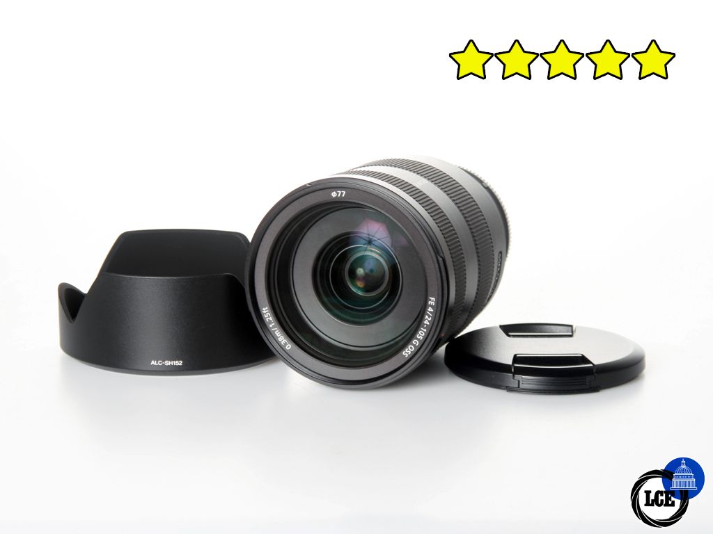 Sony FE 24-105mm f/4 G OSS (BOXED) with Hood and Case