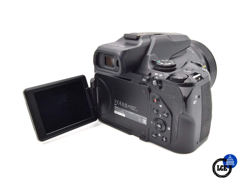 Nikon Coolpix P1000 (Includes Box, Charger, Nikon Strap, Third Party DSTE Branded EN-EL20 7.4 V 1900mAh 14.1 Wh Battery, Nikon HB-CP1 Hood, Nikon LC-77 77mm Lens Cap)
