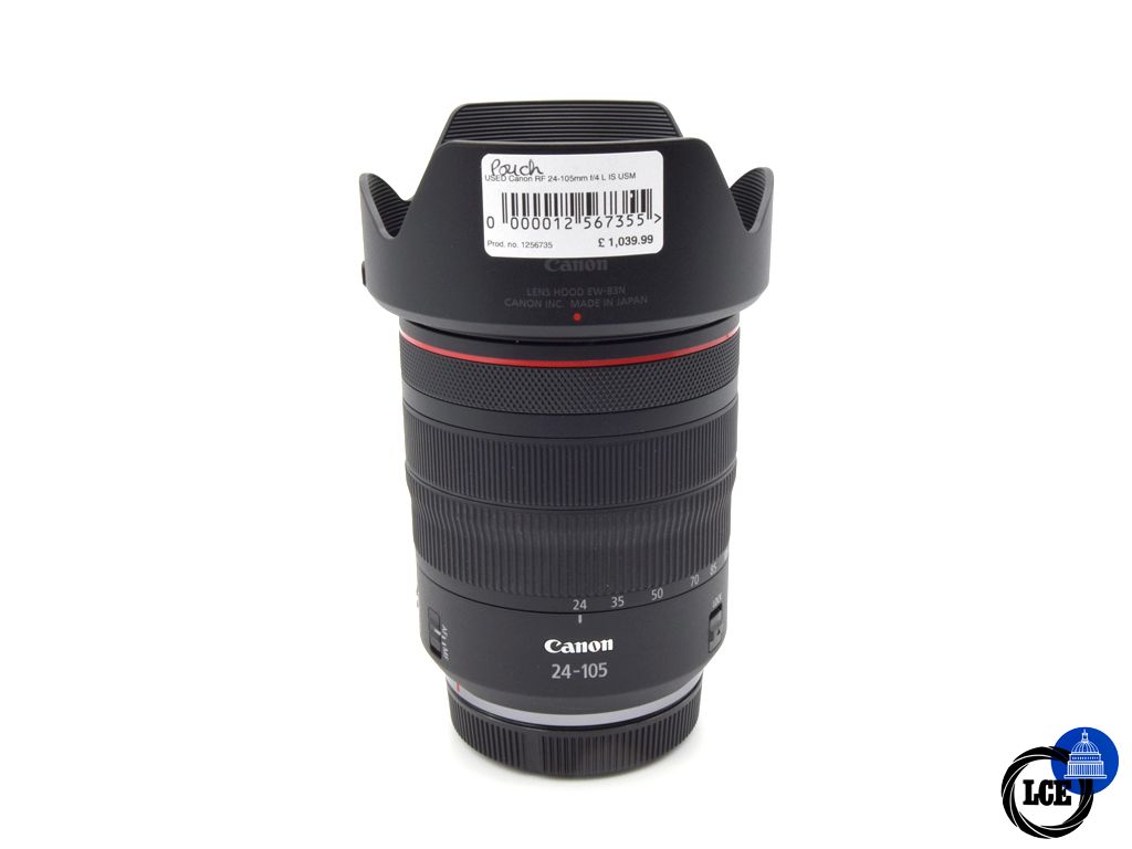 Canon RF 24-105mm f/4 L IS USM (Includes Hood + Case)