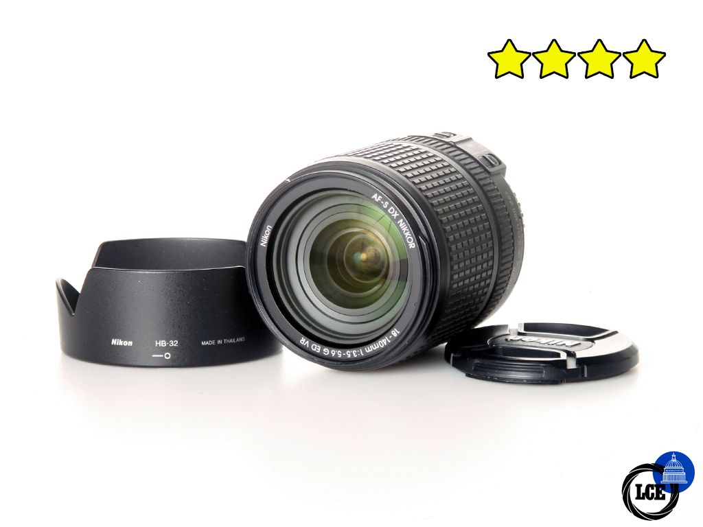 Nikon 18-140mm f3.5-5.6G ED VR DX AF-S (with Hood)