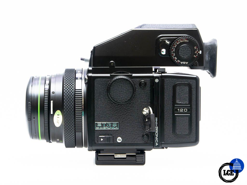 Bronica ETRS with Grip/AE Finder + 75mm f/2.8 + Accessories