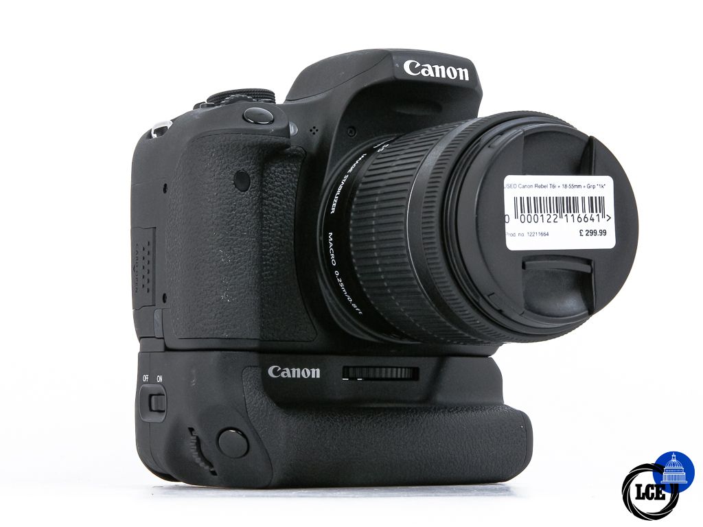 Canon EOS Rebel T6i + 18-55mm IS STM + BG-E18 **1k Shutter Count**