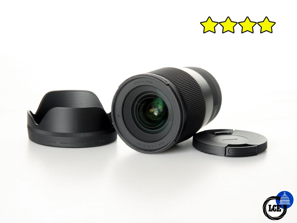 Sigma 16mm F1.4 DC DN Contemporary - Sony E (BOXED) with Hood