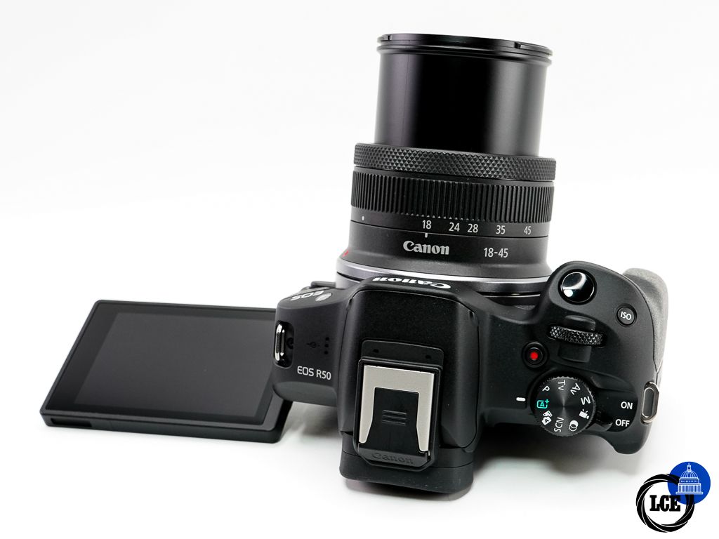 Canon EOS R50 + RF-S 18-45mm F4.5-6.3 IS STM * BOXED / SHUTTER COUNT <1K / 1% *
