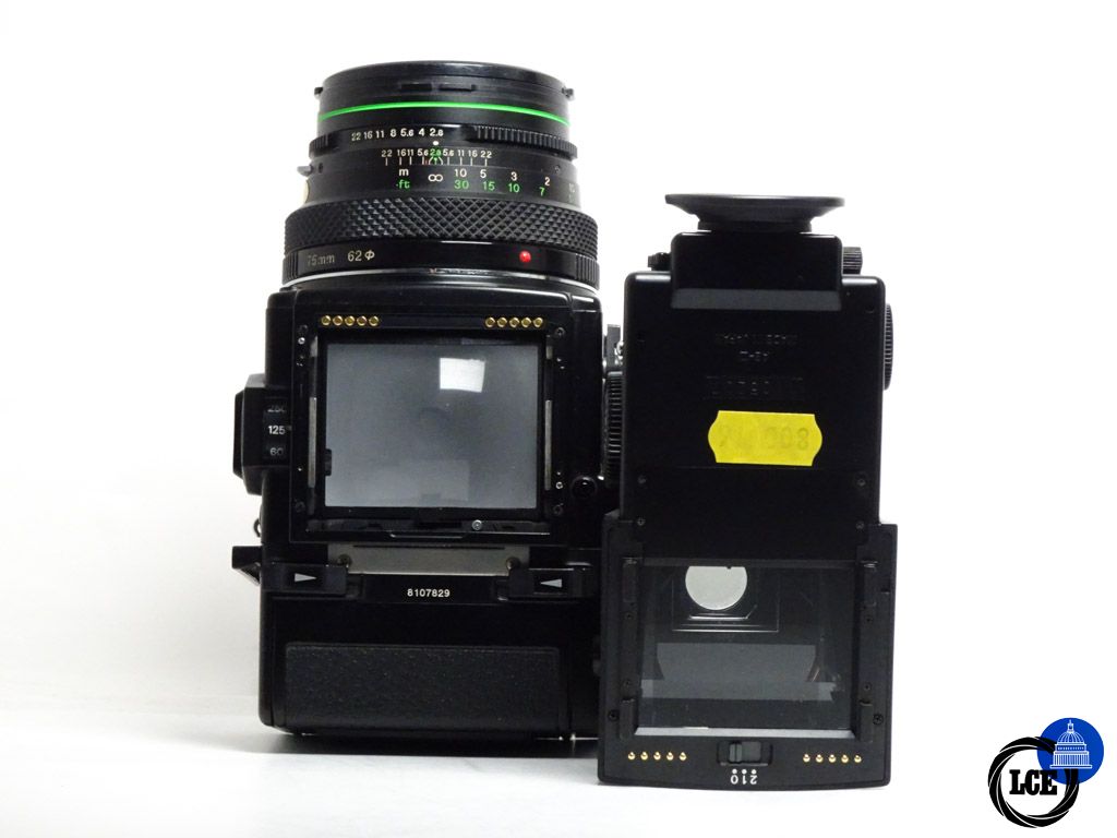Bronica ETRSI + 75mm f/2.8 E II + 120 Back + AE-III Finder + WLF + Speed Grip