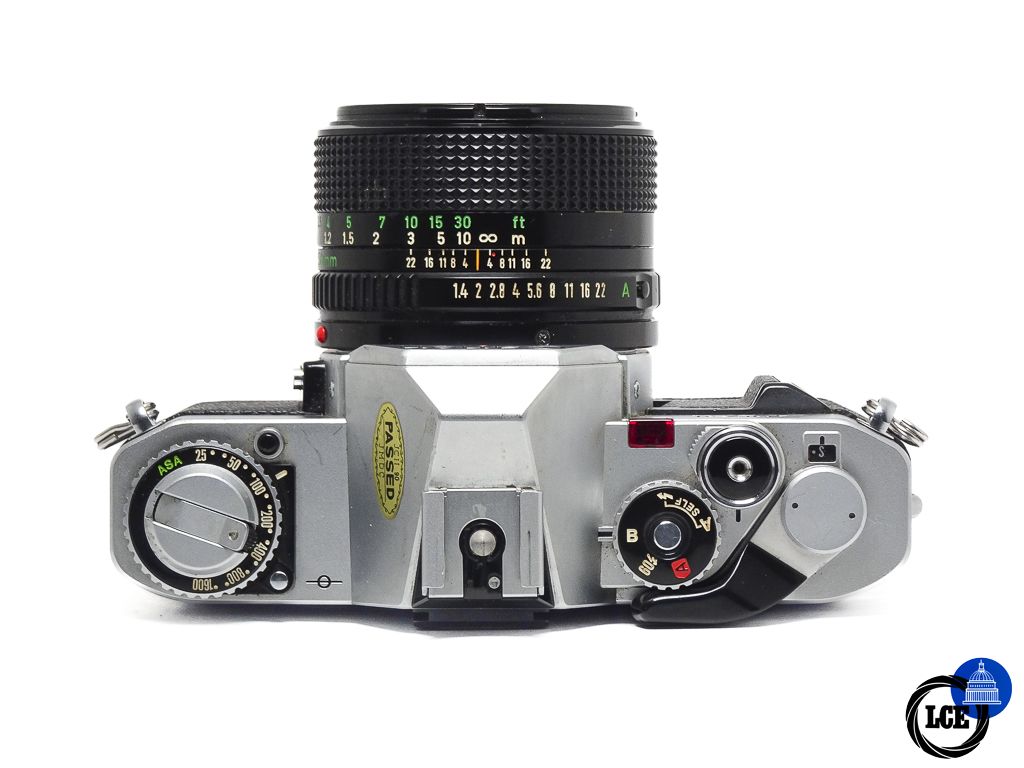 Canon AV-1 + 50mm f/1.4 *no auto-aperture*
