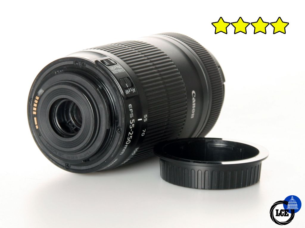 Canon EF-S 55-250mm f4-5.6 IS STM (BOXED) with Hood